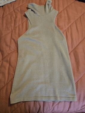 Sleeveless High Neck Knit Top in Light Sage